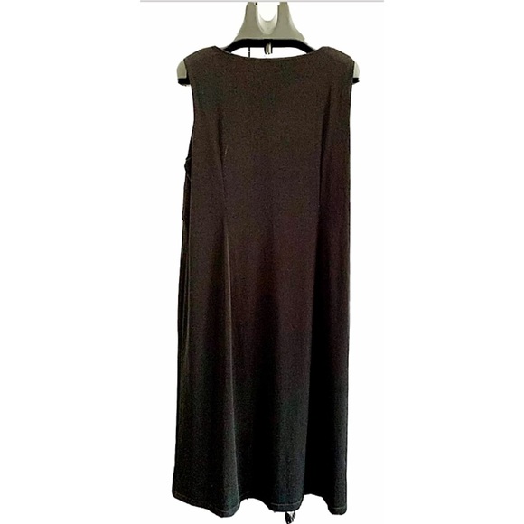 ALFANI Sz 2X Black Jersey Midi Dress w/Knot Accent - Picture 2 of 5